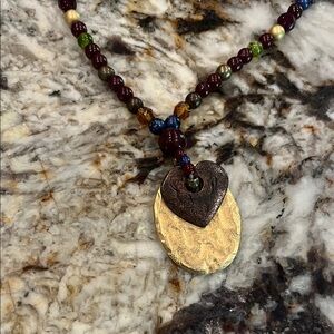 Liz Claiborne necklace vtg multicolor